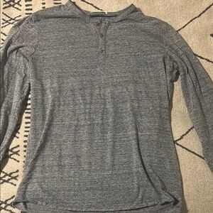 Marine Layer Respun Blue  Long Sleeve Henley Shirt